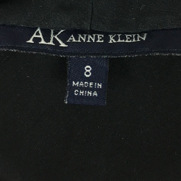 Anne Klein Top 100% Silk Tie Front Sz 8 Black - Picture 4 of 5